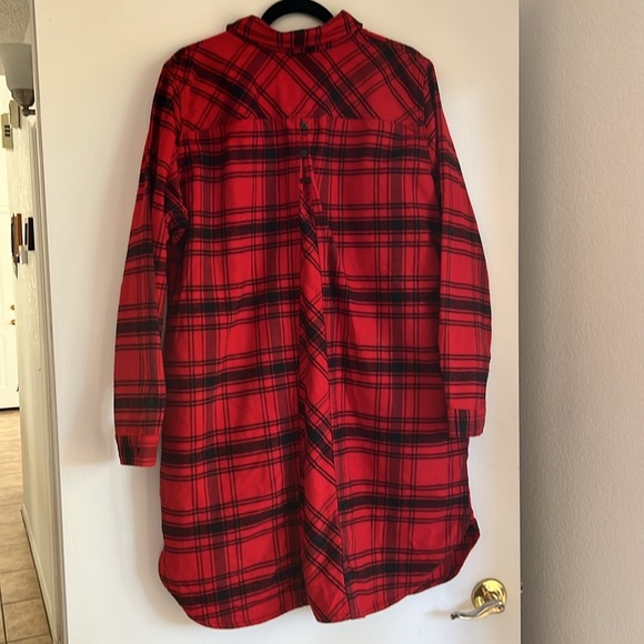 Duluth Trading Company Long Sleeve Flannel Button Down Dress XL - Picture 2 of 6